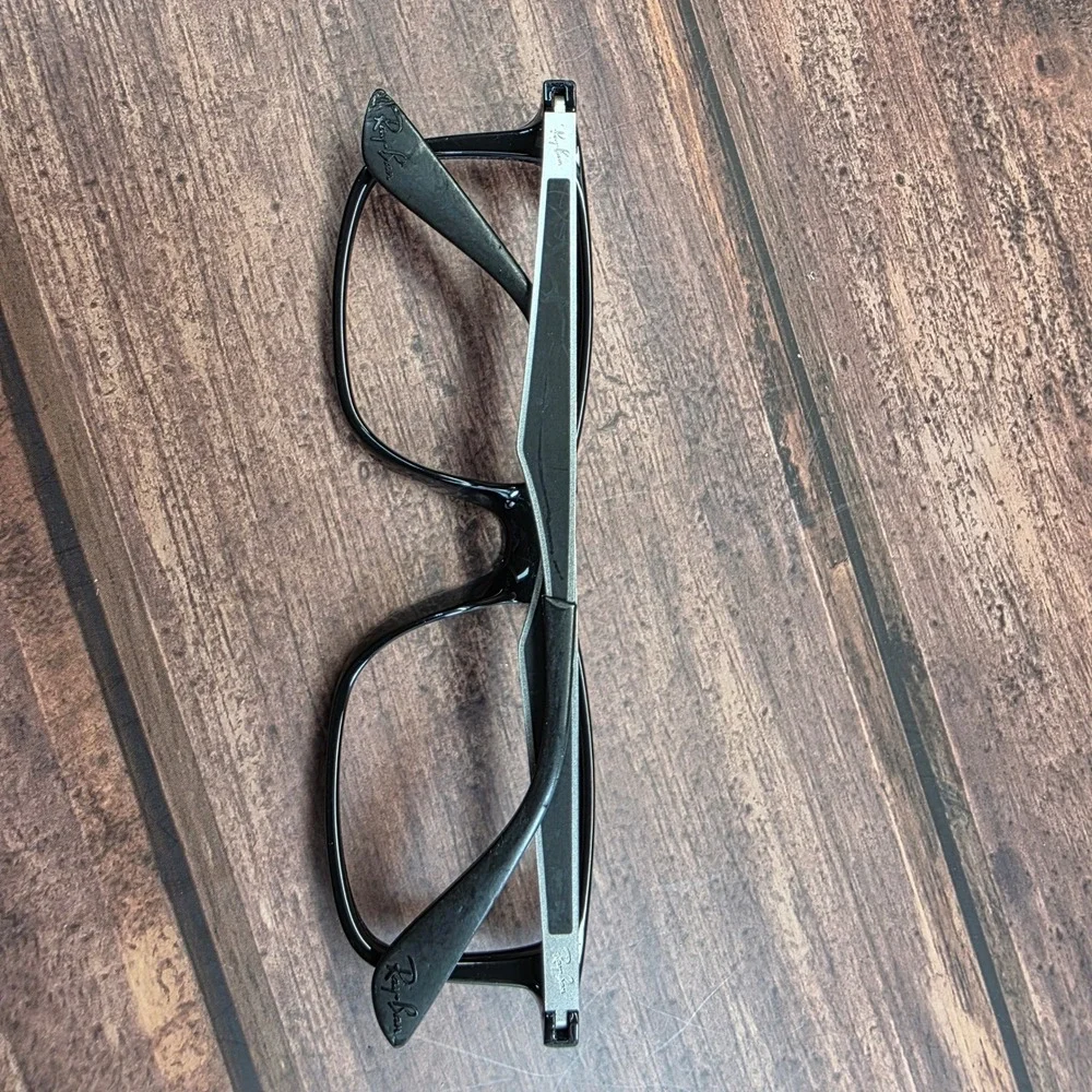 Ray-Ban Junior RB 1570 3542 Black Silver Rectangular Eyeglasses Frames 49-16-130